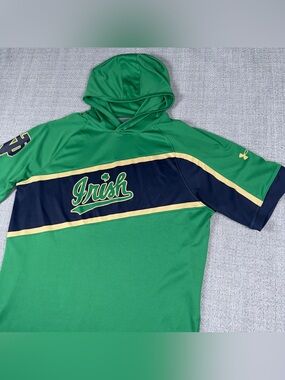 Under Armour Notre Dame Basketball Short Sleeve Hoodie Men’s Medium Green